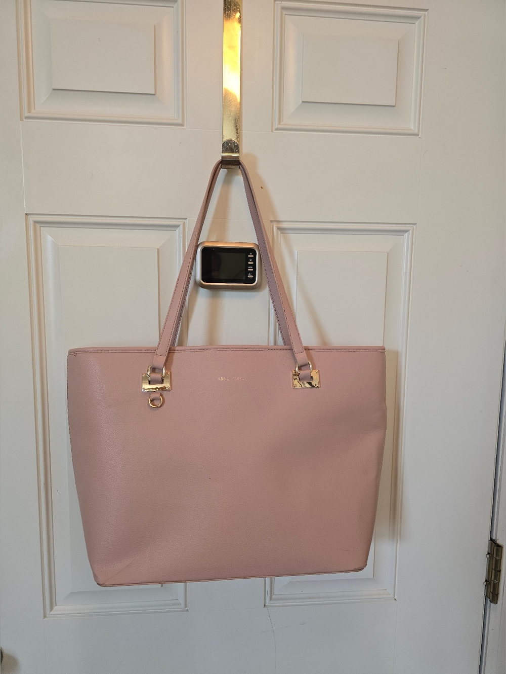 Anne Klein Blush Pink Tote with Gold-Tone Hardware